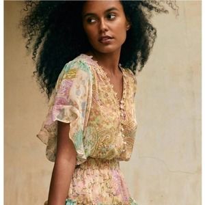 MISA Los Angeles Para Top in Printemps Patchwork